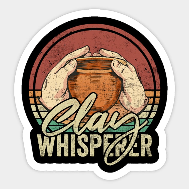 Clay Whisperer Pottery Lover Sticker by Visual Vibes